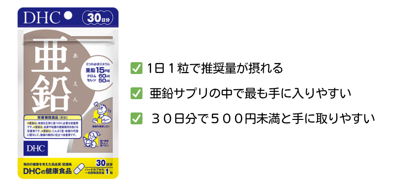 最も入手しやすい亜鉛サプリ_1日1粒で推奨量